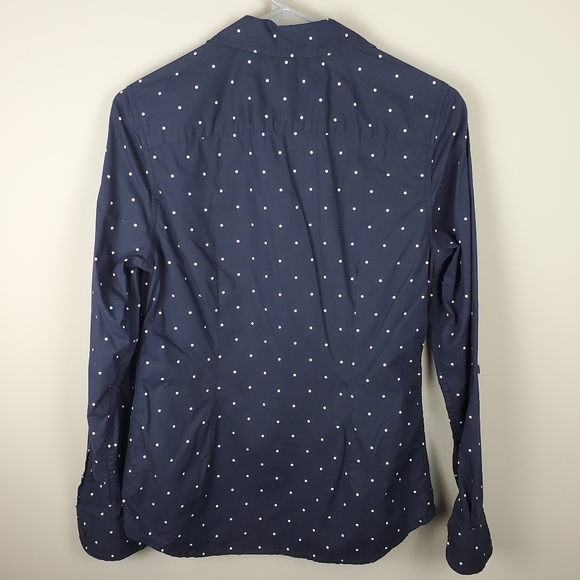 Tommy Hilfiger Navy w/Polka Dot Button Down - Picture 3 of 5